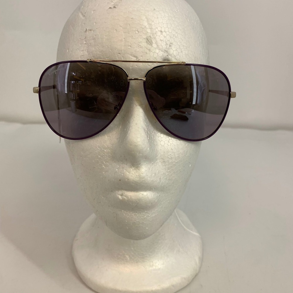 Salvatore Ferragamo SF131S Purple‎ Aviator Sunglasses Gold Tone Frames Italy